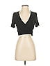 Nasty Gal Inc. Black Short Sleeve Top Size 2 - photo 1