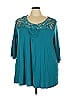 Roaman's Teal 3/4 Sleeve Blouse Size 26 - photo 1