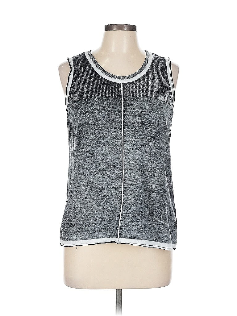 Democracy 100% Cotton Gray Sleeveless T-Shirt Size L - photo 1