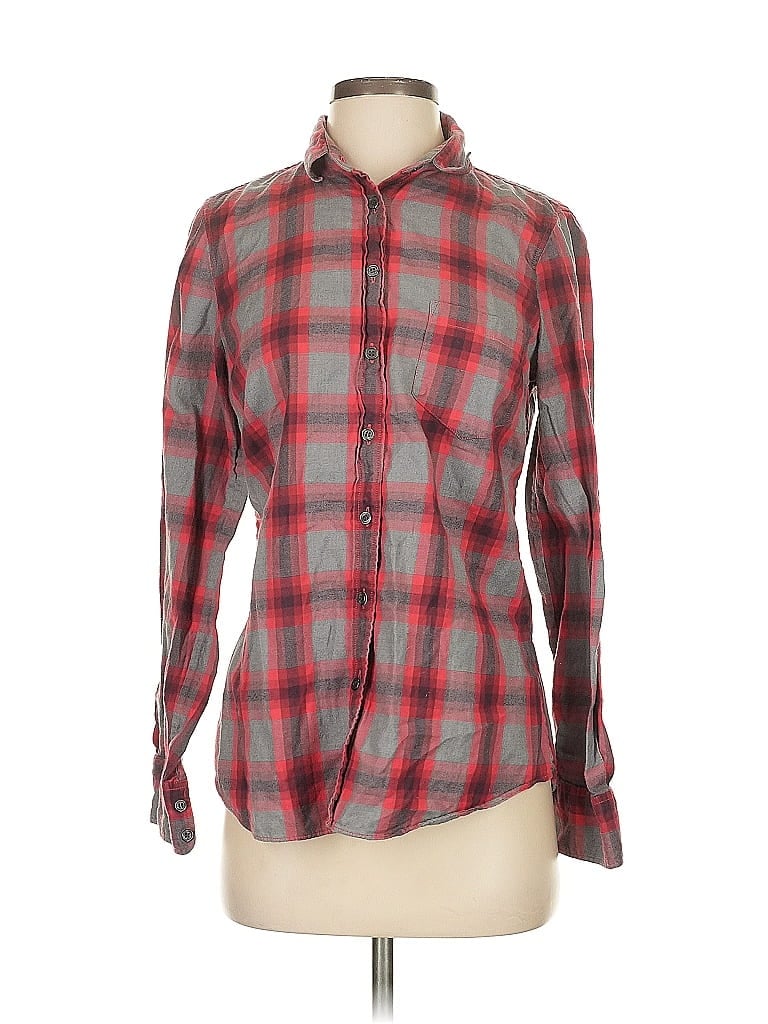 Pre-owned J.crew Factory Store Long Sleeve Button Down Shirt In Red