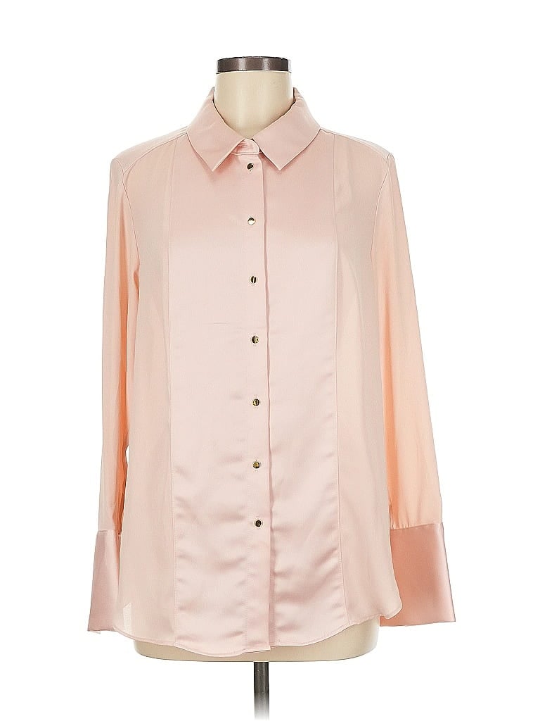 Pre-owned Calvin Klein Long Sleeve Blouse In Pink