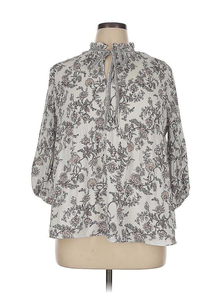 Pre-owned Max Studio 3/4 Sleeve Blouse In Gray