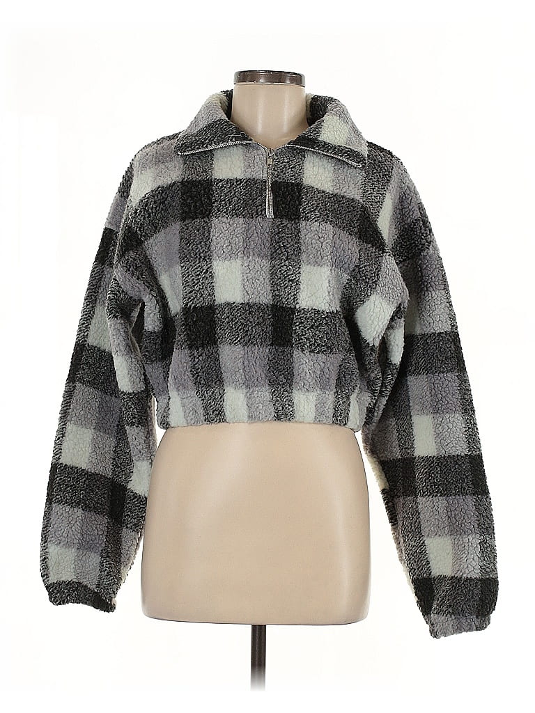 Zaful Plaid Gray Pullover Sweater Size 6 - photo 1