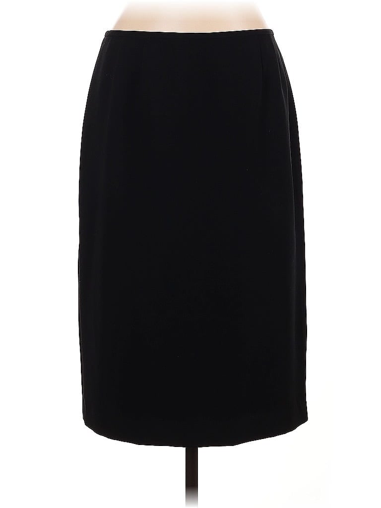Le Suit 100% Polyester Solid Black Formal Skirt Size 12 - photo 1