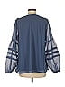 D&Co. 100% Polyester Blue Long Sleeve Blouse Size M - photo 2