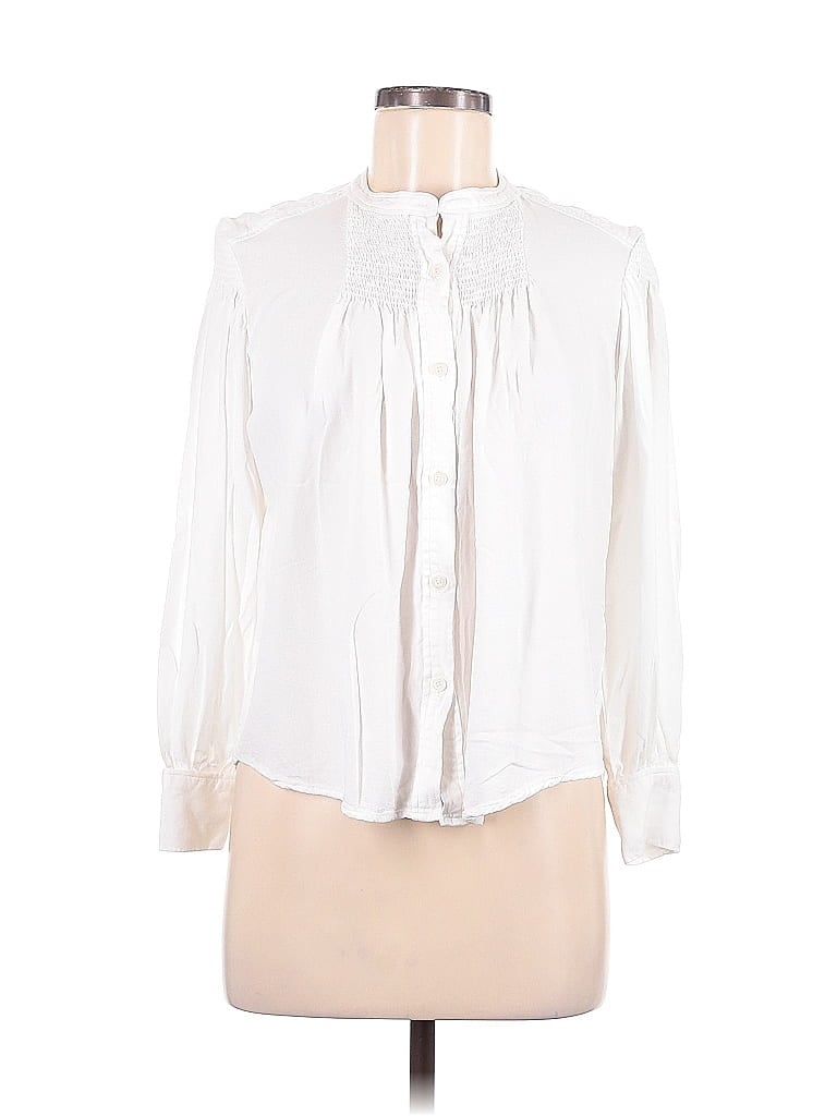 Pre-owned Rebecca Taylor Long Sleeve Blouse In White