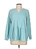 LOGO by Lori Goldstein Teal Sweatshirt Size L - photo 1