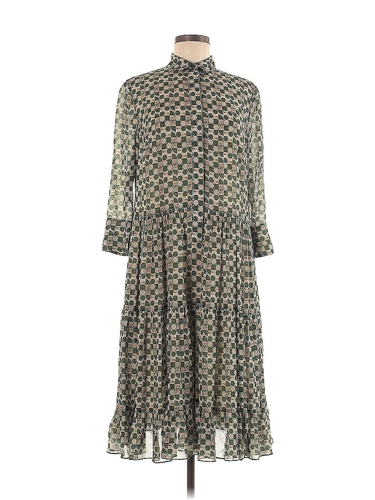 Akris Punto 100% Viscose Print Gray Green Casual Dress Size 8 - photo 1