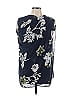 G by Giuliana Rancic 100% Polyester Blue Short Sleeve Blouse Size L - photo 1