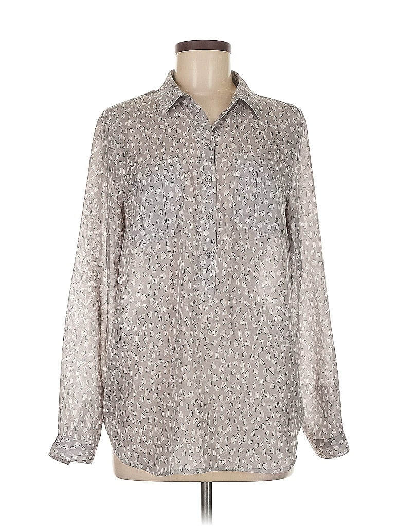 ANN TAYLOR LOFT Pre-owned Long Sleeve Blouse In Gray