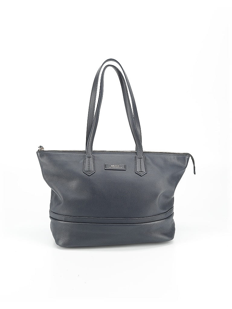 Bally of Switzerland Solid Gray Blue Leather Tote One size - photo 1