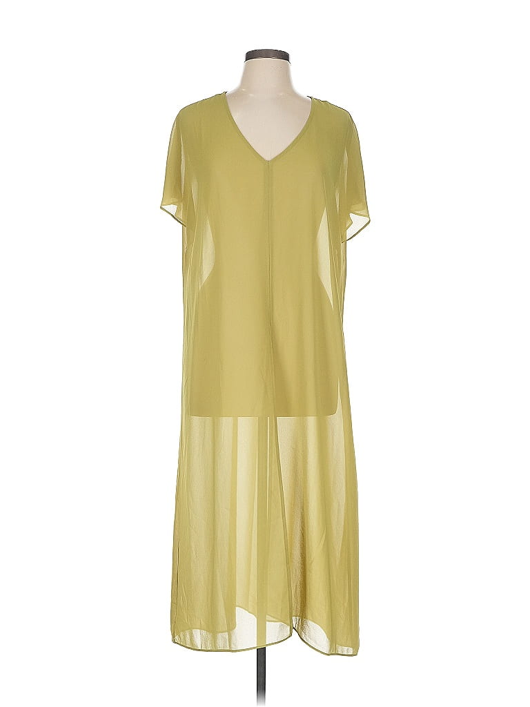 LOGO by Lori Goldstein 100% Polyester Green Casual Dress Size L - photo 1