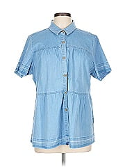Logo By Lori Goldstein Short Sleeve Button Down Shirt