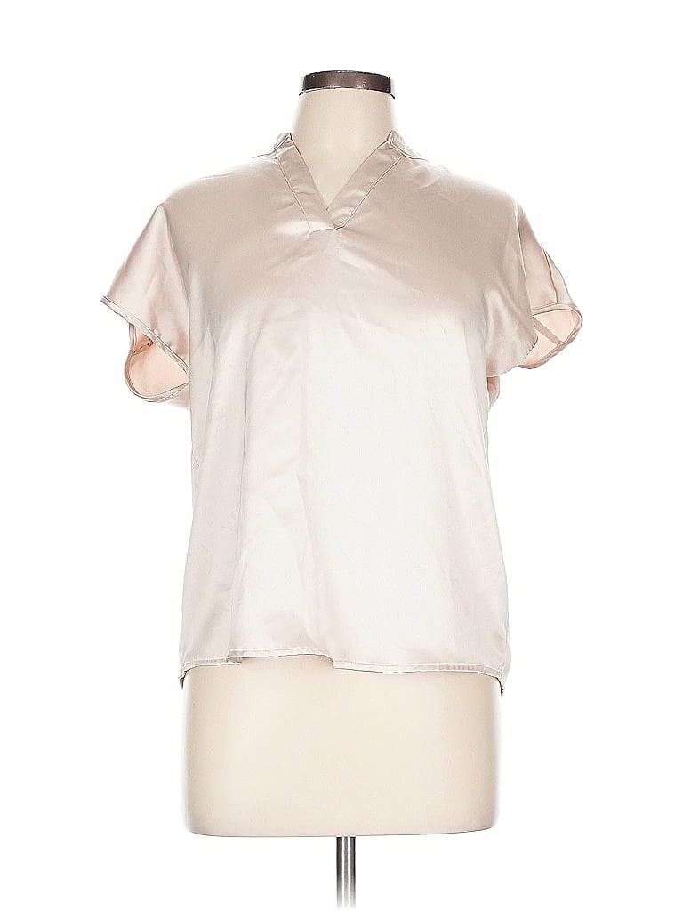 Pre-owned Nicole Miller Short Sleeve Blouse In Brown