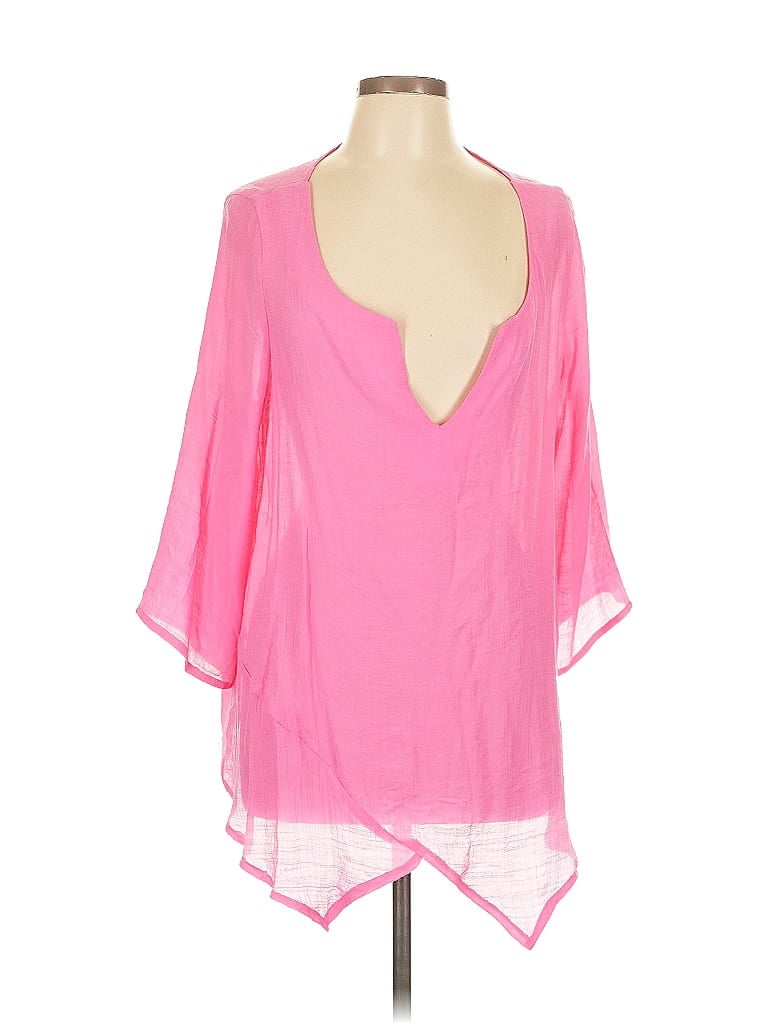 Just Fashion Now 3/4 Sleeve Blouse In Pink