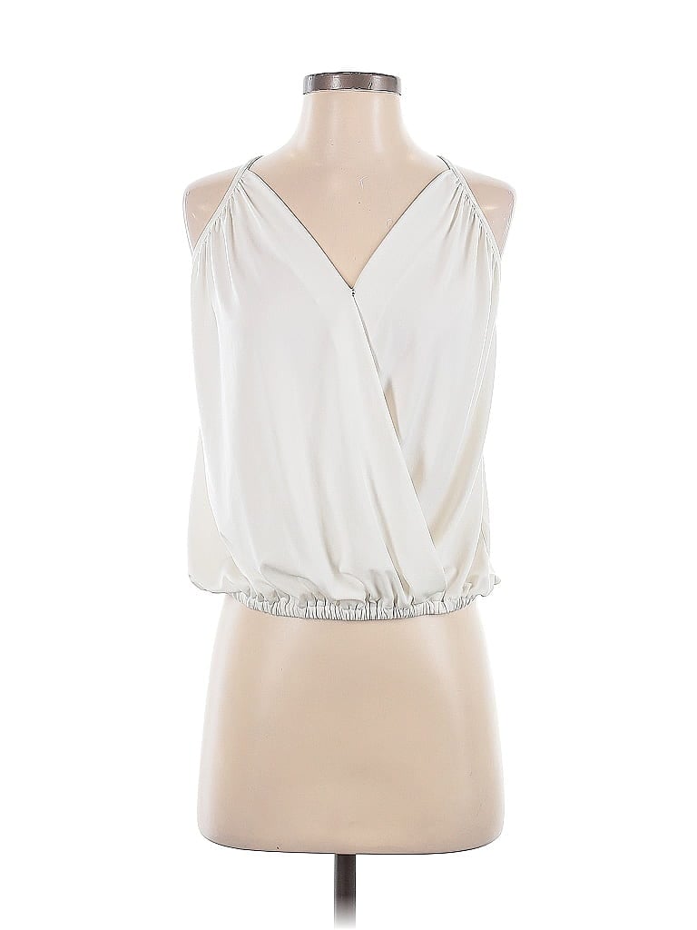 Pre-owned Express Sleeveless Blouse In White
