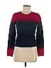Tanya Taylor Color Block Burgundy Blue Pullover Sweater Size M - photo 1