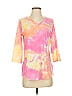 Belle By Kim Gravel Tie-dye Pink 3/4 Sleeve T-Shirt Size XS - photo 1