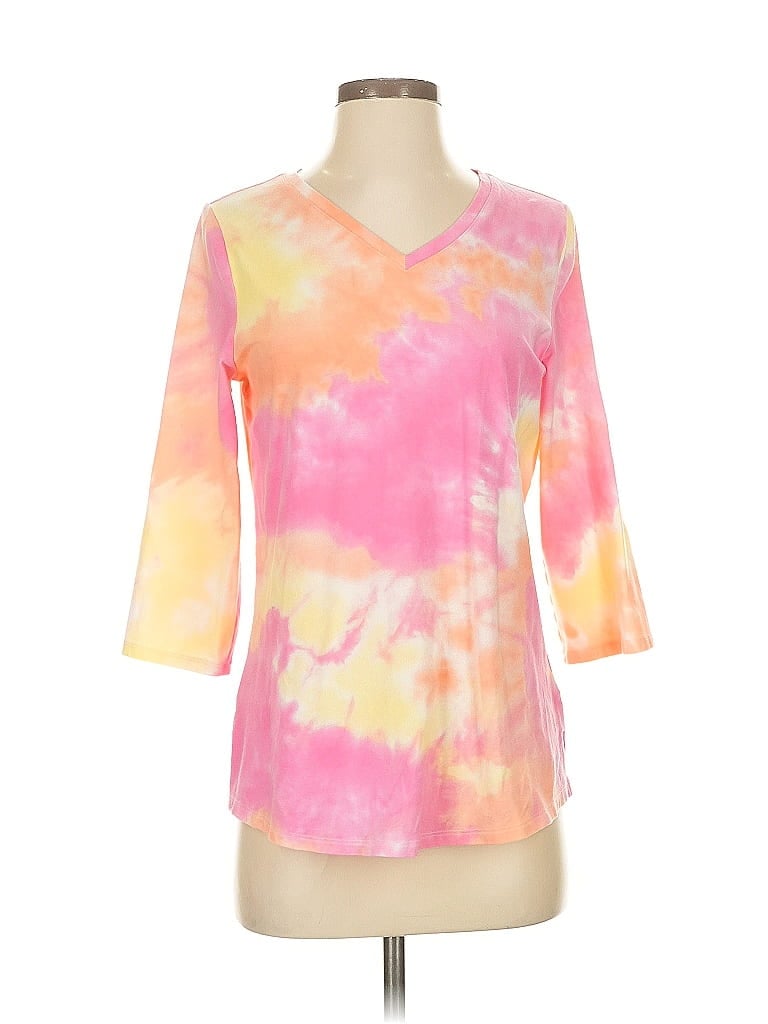 Belle By Kim Gravel Tie-dye Pink 3/4 Sleeve T-Shirt Size XS - photo 1