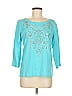 Karen Scott 100% Cotton Teal 3/4 Sleeve T-Shirt Size M - photo 1