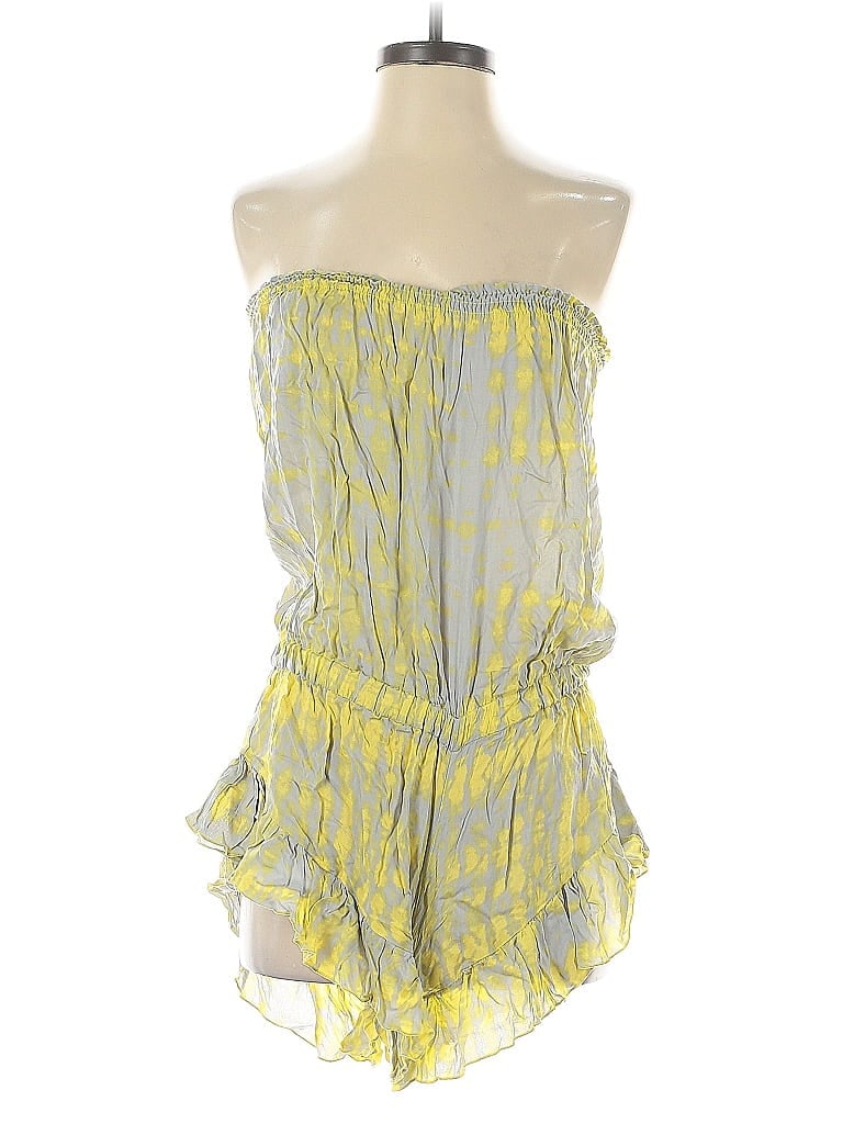 Gaya 100% Rayon Print Yellow Romper Size S - photo 1