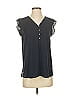 Ann Taylor LOFT 100% Polyester Black Blue Sleeveless Blouse Size S - photo 1