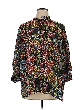 Johnny Was 3/4 Sleeve Silk Top