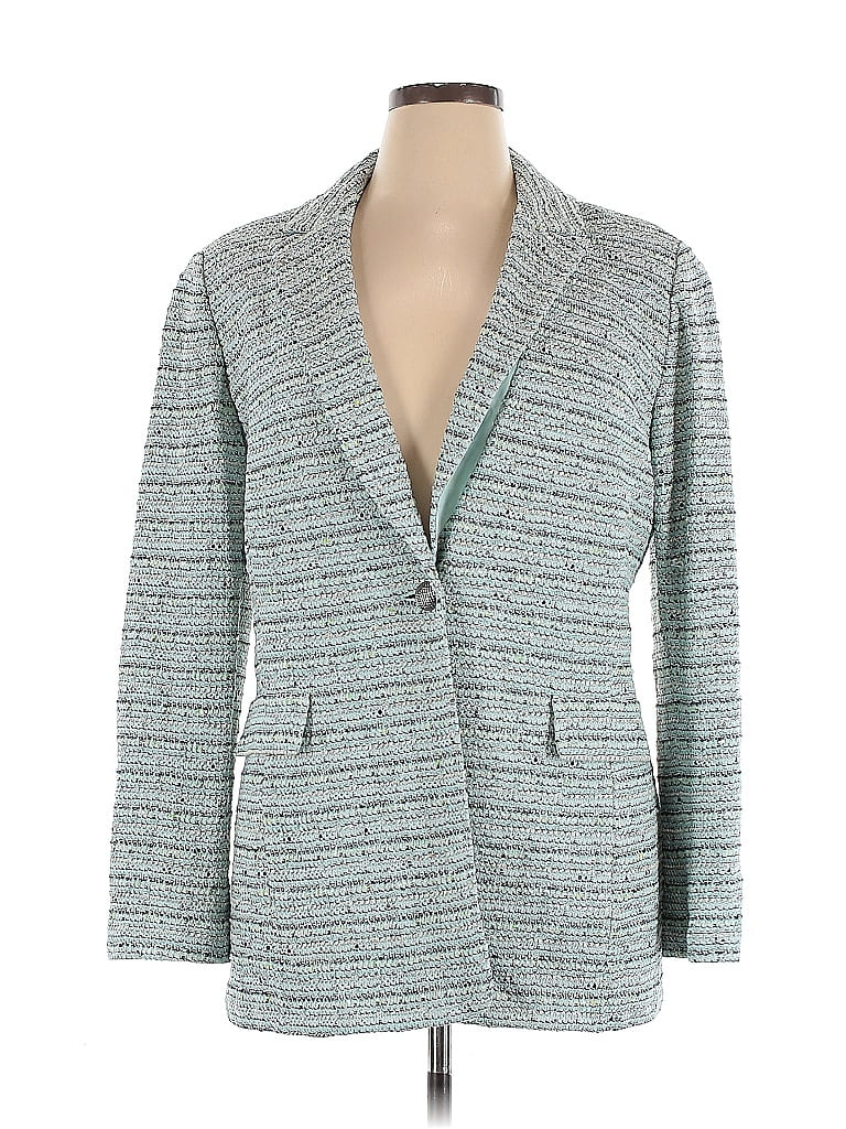 St. John Tweed Teal Blazer Size 16 - photo 1