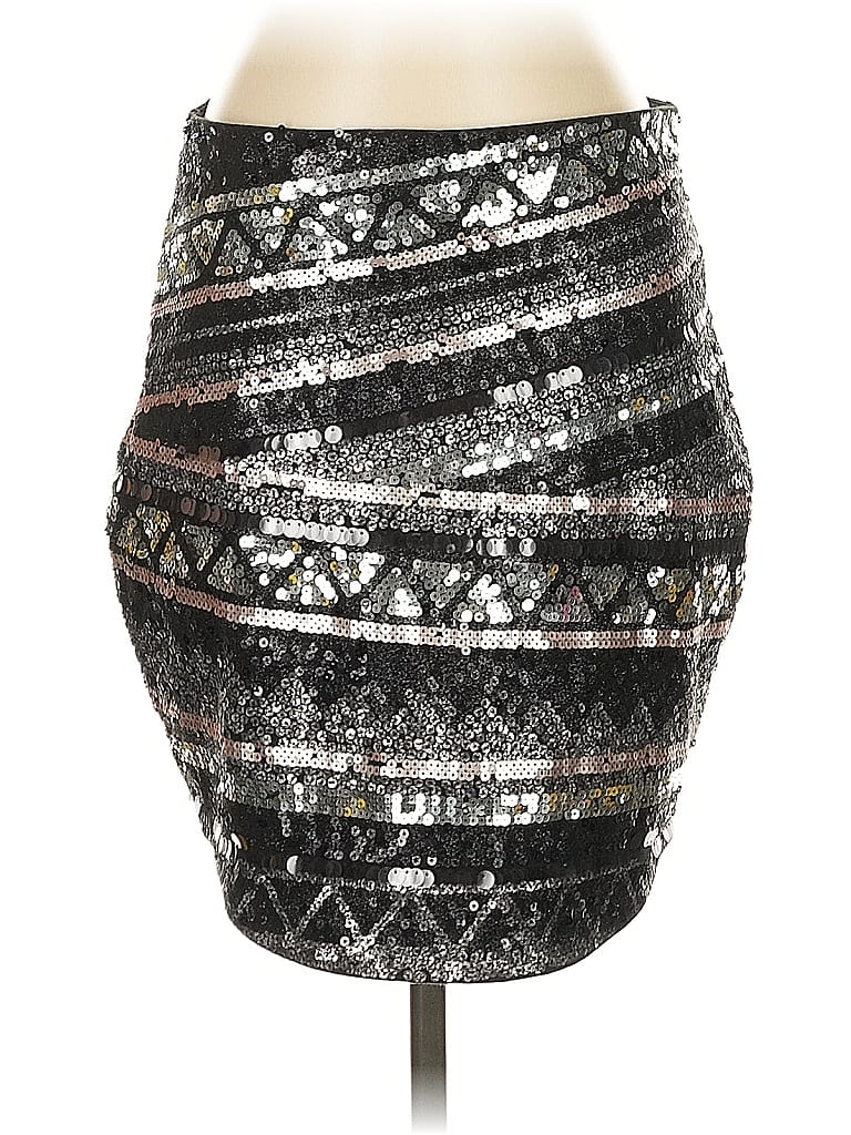 Pre-owned Express Casual Skirt In Silver