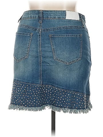 Hydraulic Denim Skirt (view 2)