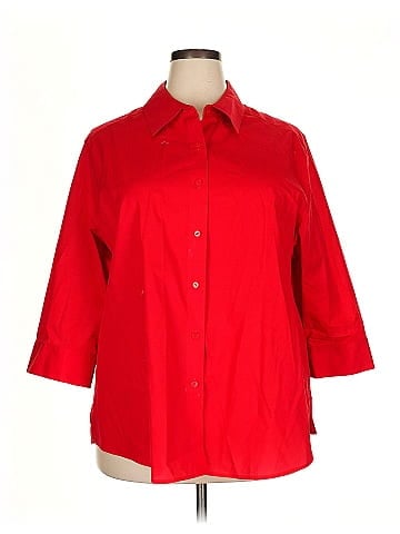 Foxcroft 3/4 Sleeve Button-Down Shirt (view 1)