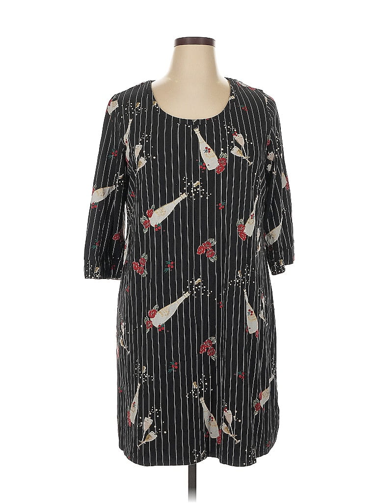 Soma Print Black Casual Dress Size XL - photo 1
