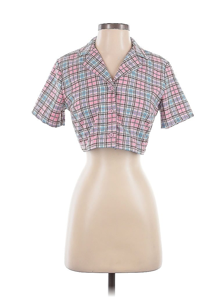 Pre-owned John Galt Short Sleeve Blouse In Pink