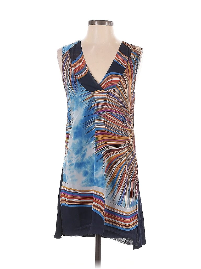 Tiny 100% Polyester Blue Orange Sleeveless Blouse Size XS - photo 1