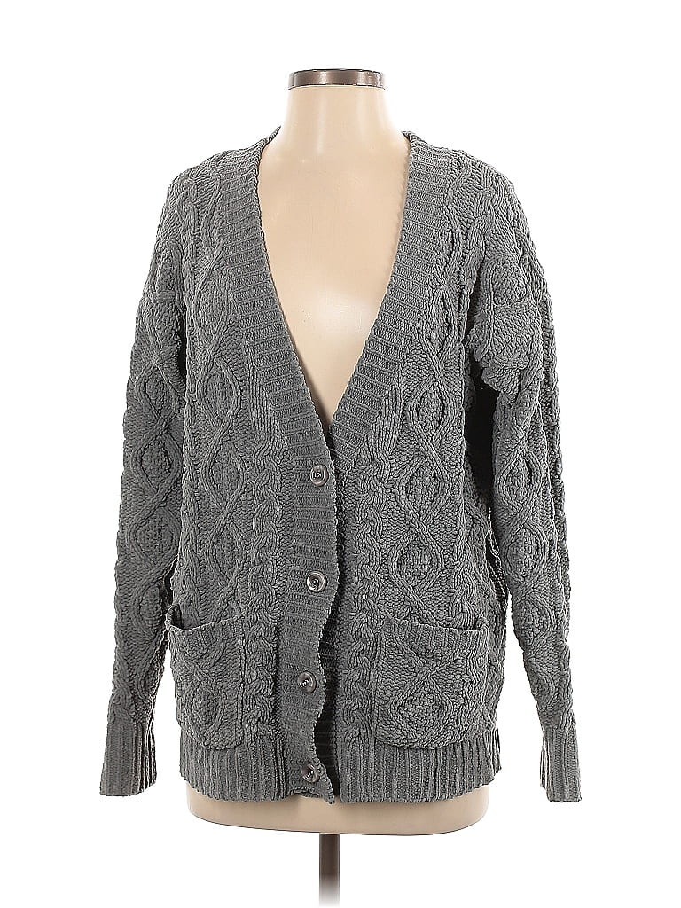 Pol 100% Polyester Gray Cardigan Size S - photo 1