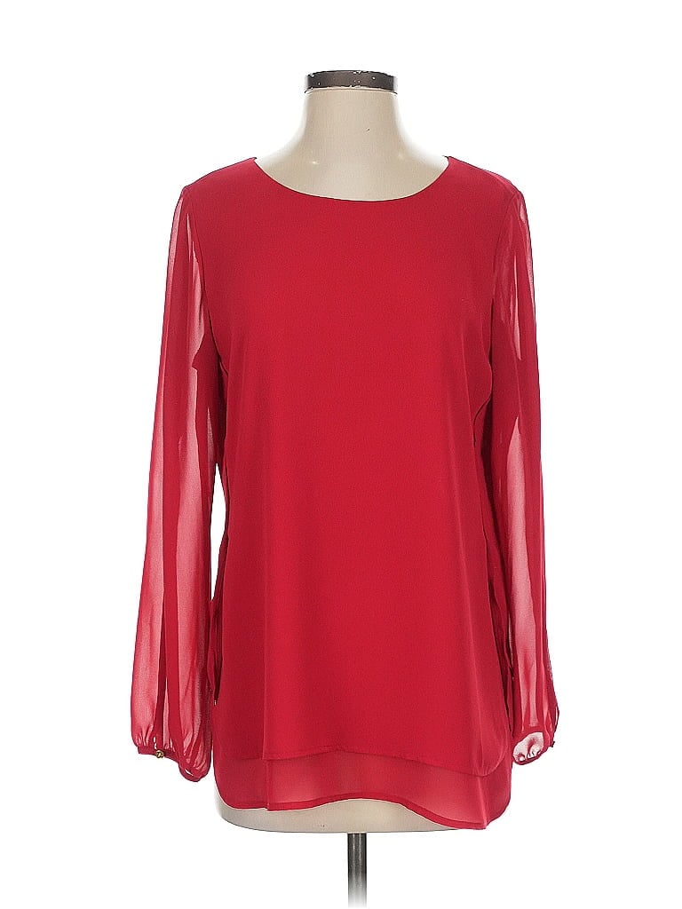 Pre-owned Chico's Long Sleeve Blouse In Red
