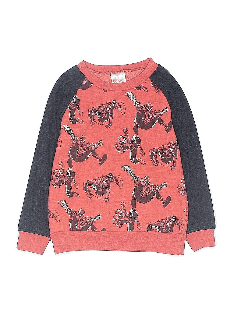 Marvel Print Red Sweatshirt Size 4T - photo 1