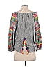 Floreat Gray 3/4 Sleeve Blouse Size S - photo 2