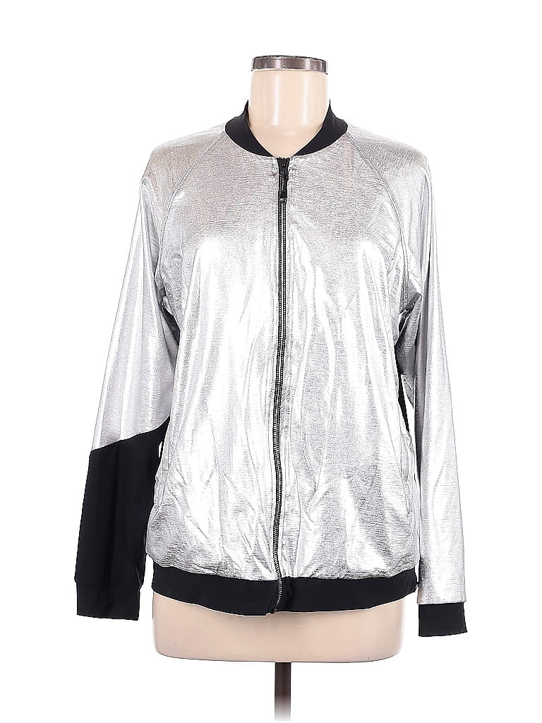 Koral Metallic Silver Track Jacket Size M - photo 1