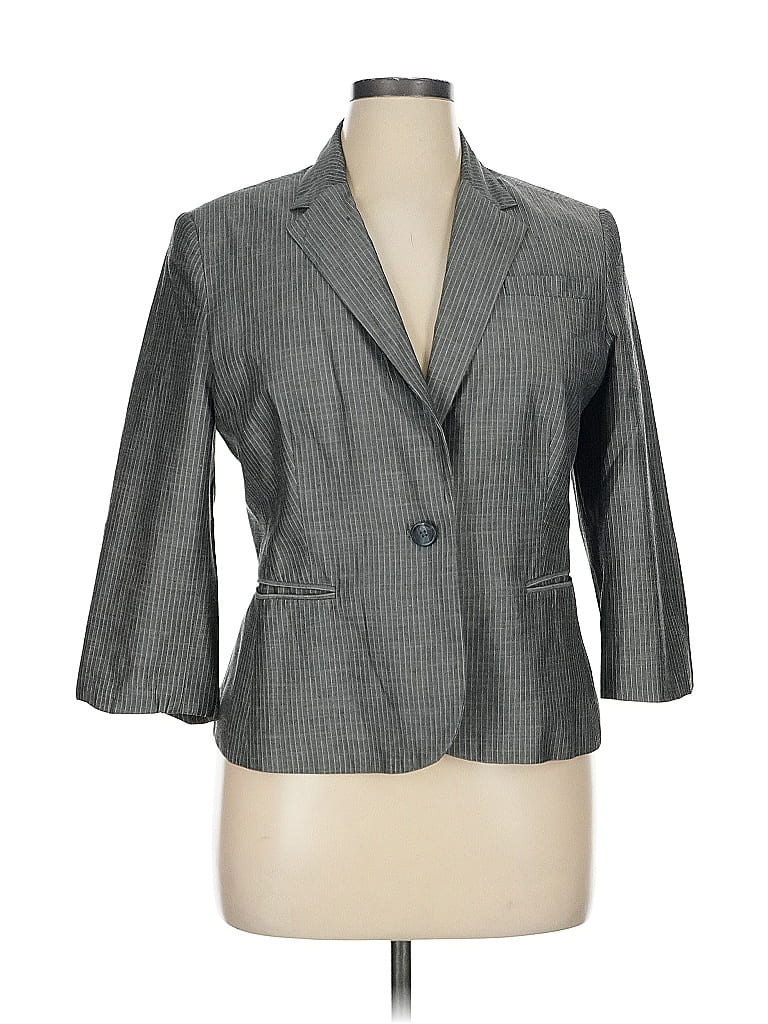 Pre-owned Ann Taylor Loft Blazer Jacket In Gray