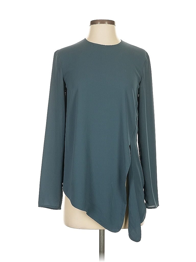 Pre-owned Babaton Long Sleeve Blouse In Blue