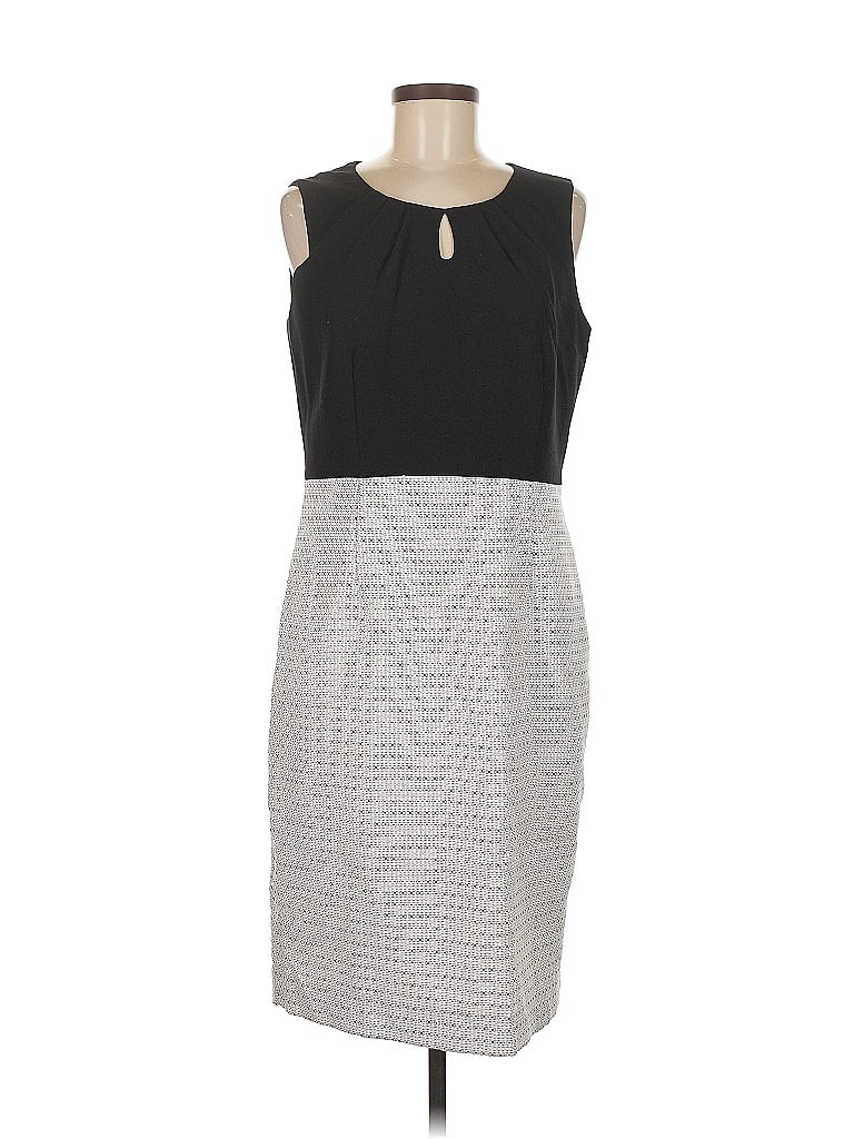 Le Suit Houndstooth Gray Black Casual Dress Size 8 - photo 1