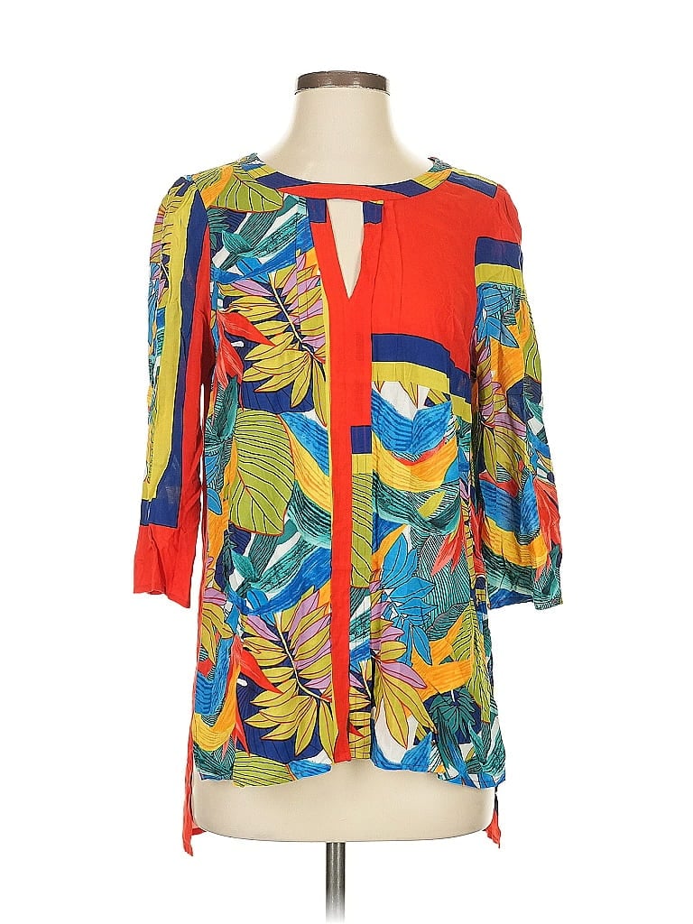 Pre-owned Plenty By Tracy Reese 3/4 Sleeve Blouse In Orange