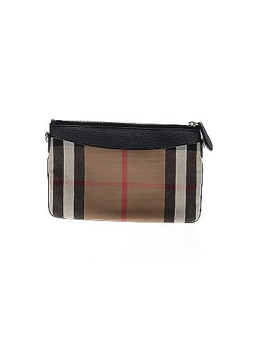 Burberry House Check Peyton Canvas Clutch (view 2)