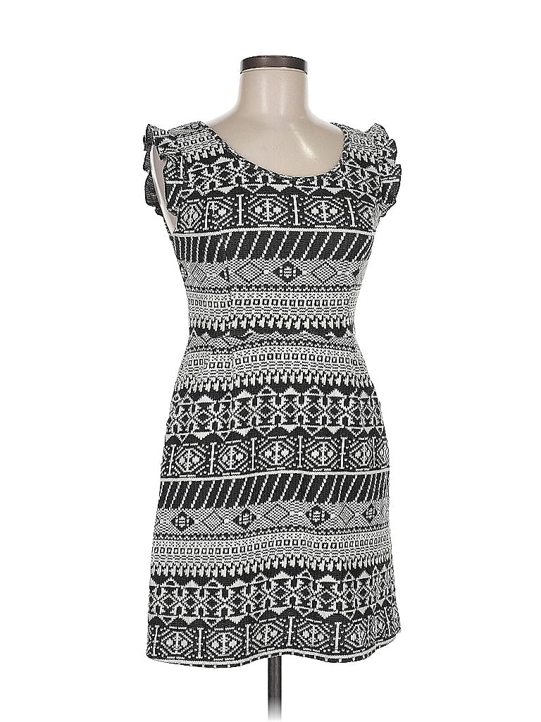 Xhilaration Print Gray Casual Dress Size M - photo 1