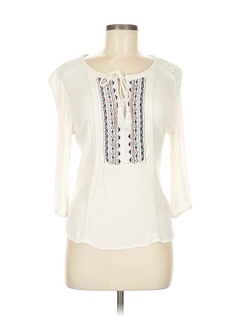 Maurices 100% Rayon Ivory 3/4 Sleeve Blouse Size M - photo 1
