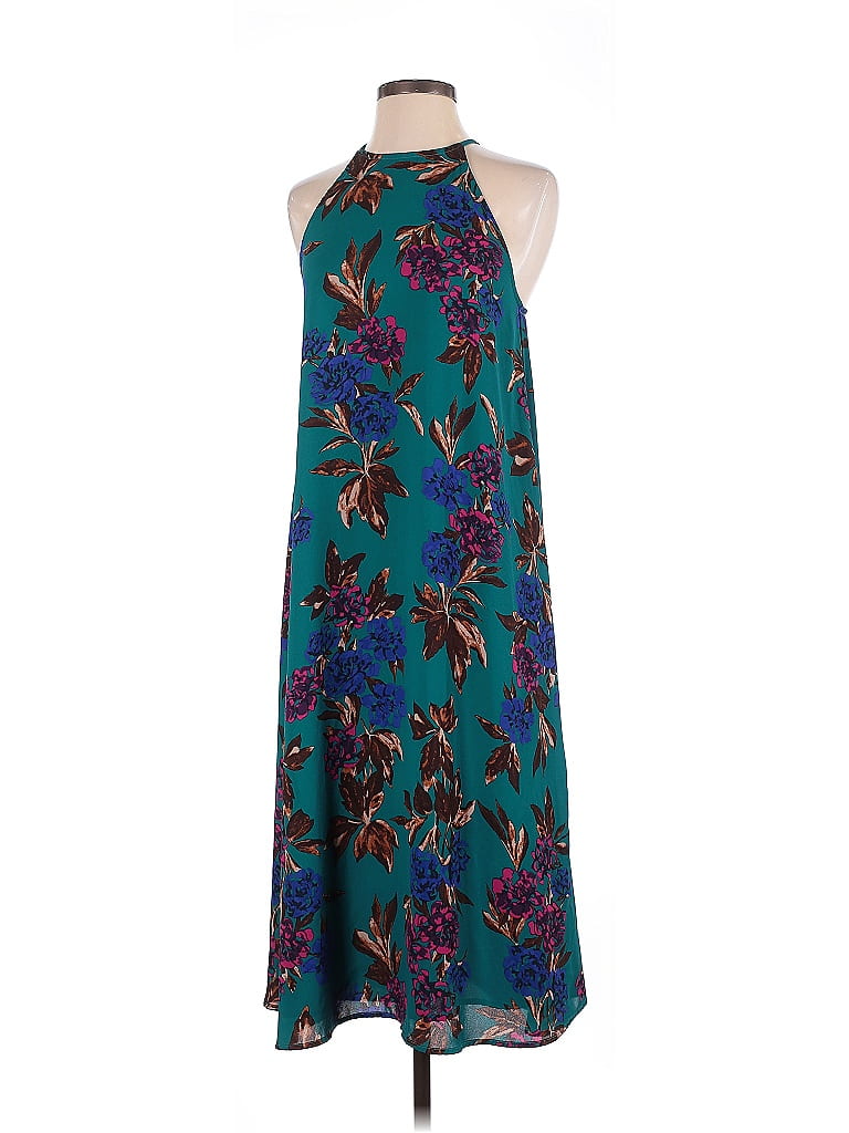 Everly 100% Polyester Tropical Teal Casual Dress Size S - photo 1