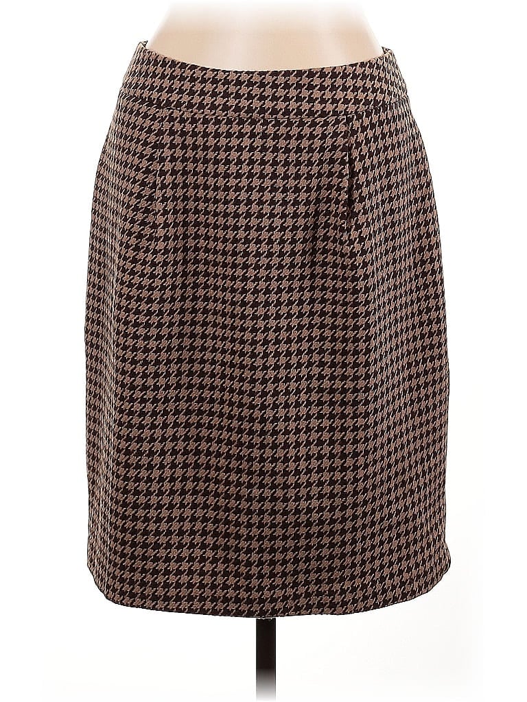 Chadwicks Houndstooth Brown Formal Skirt Size 12 - photo 1