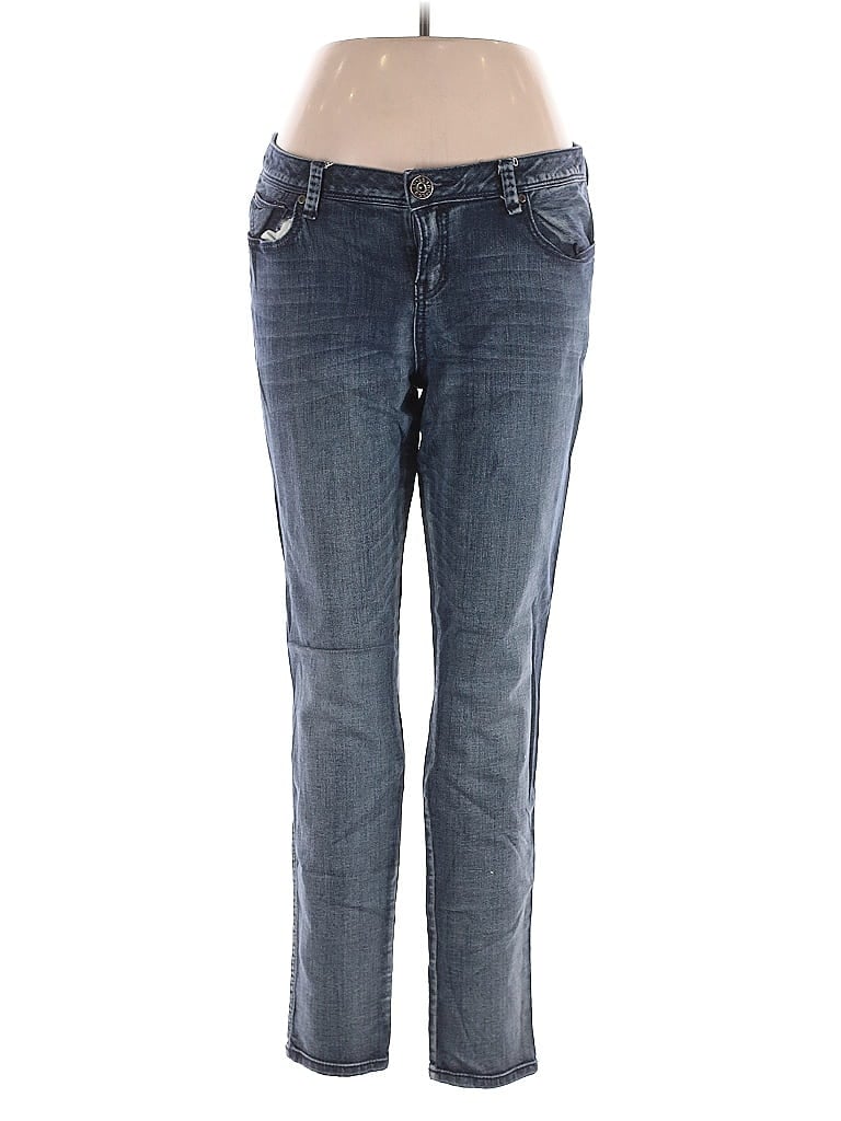 Guess Jeans Solid Blue Jeans Size 34 waist - photo 1