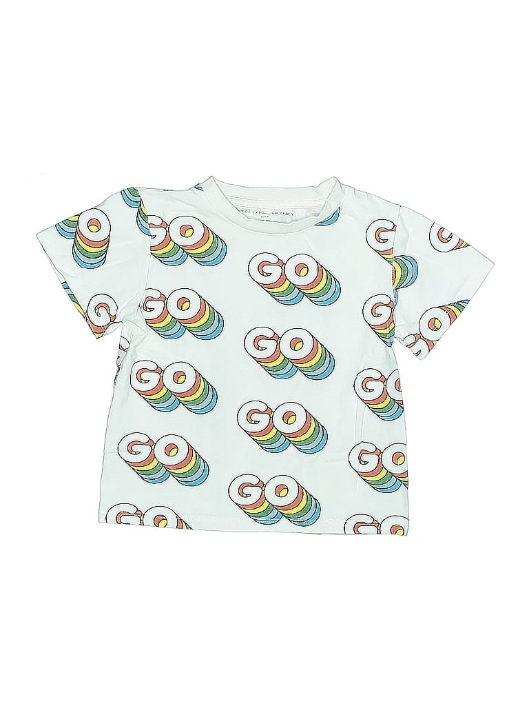 Stella McCartney Teal White Short Sleeve T-Shirt Size 4 - photo 1